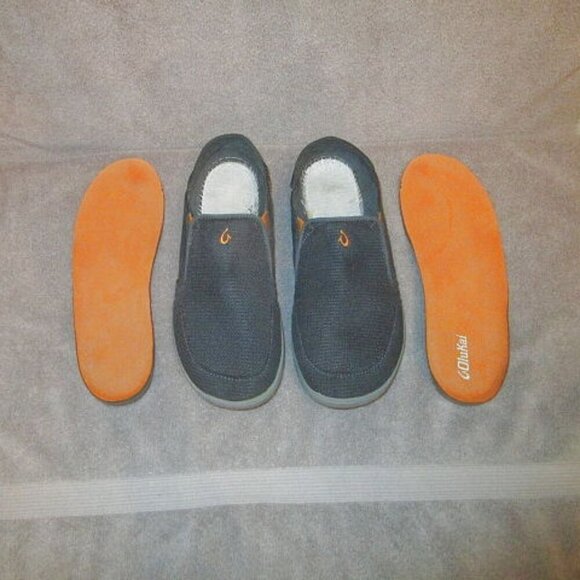 Olukai Nohea Mesh Slip On Shoes Men Size 11 Drop Heel Slide Comfort Dark Shadow - Picture 2 of 12